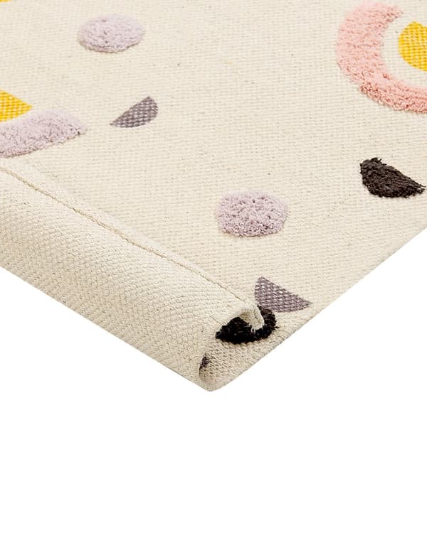 Öppen matta Flerfärgad bomull Polyester 80 x 150 cm Regnbågsmotiv med kort lugg för barn Lekrum