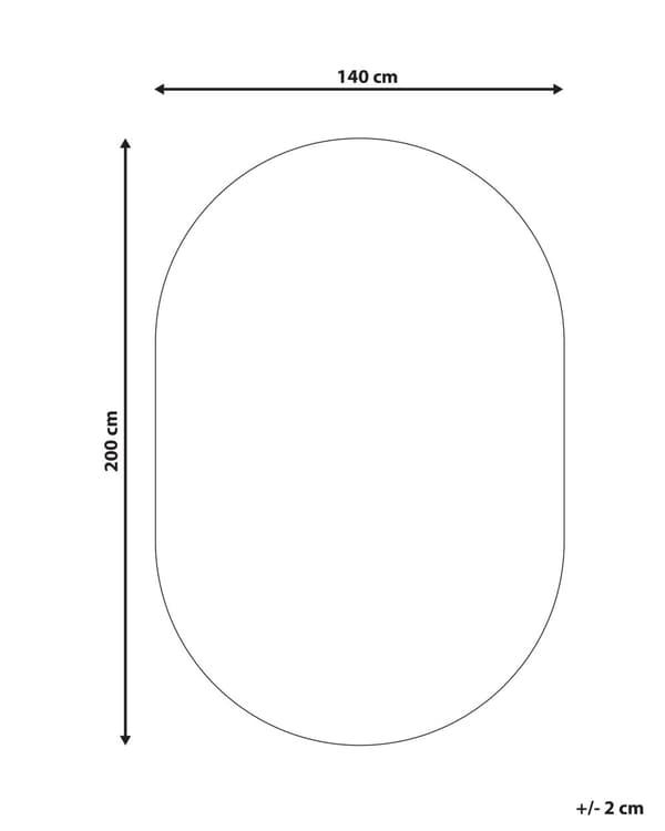 Matta Vit och Graftigrå Ull Bomull 140 x 200 cm Oval Handtuftad Kort Lugg Randig Vardagsrum Sovrum
