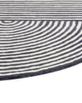 Miniatyrbild 7 av 7: Matta Vit och Graftigrå Ull Bomull 140 x 200 cm Oval Handtuftad Kort Lugg Randig Vardagsrum Sovrum