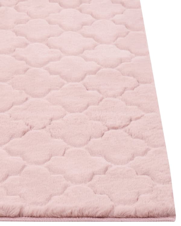 Teppe Rosa Fuskepels 160 x 230 cm Shaggy Moderne Stue Soverom Dekorativt