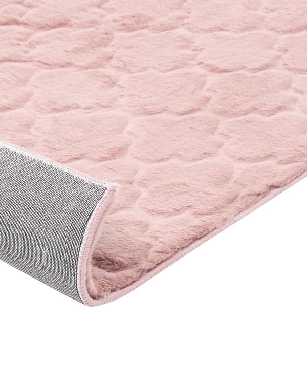 Teppe Rosa Fuskepels 160 x 230 cm Shaggy Moderne Stue Soverom Dekorativt