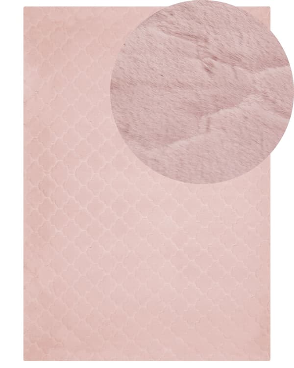Teppe Rosa Fuskepels 160 x 230 cm Shaggy Moderne Stue Soverom Dekorativt