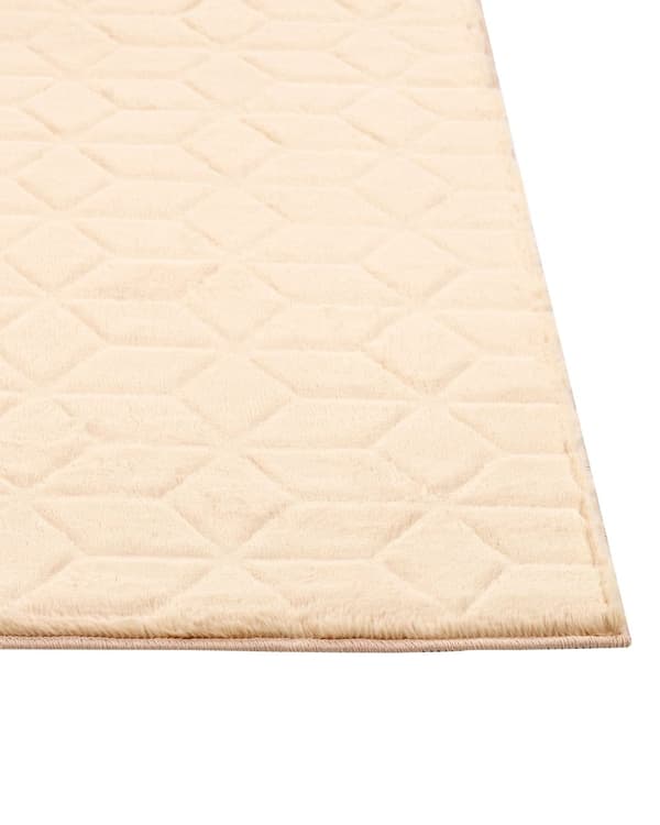 Teppe Beige Imitert kaninpels 80 x 150 cm Shaggy Moderne Stue Soverom Dekorativt