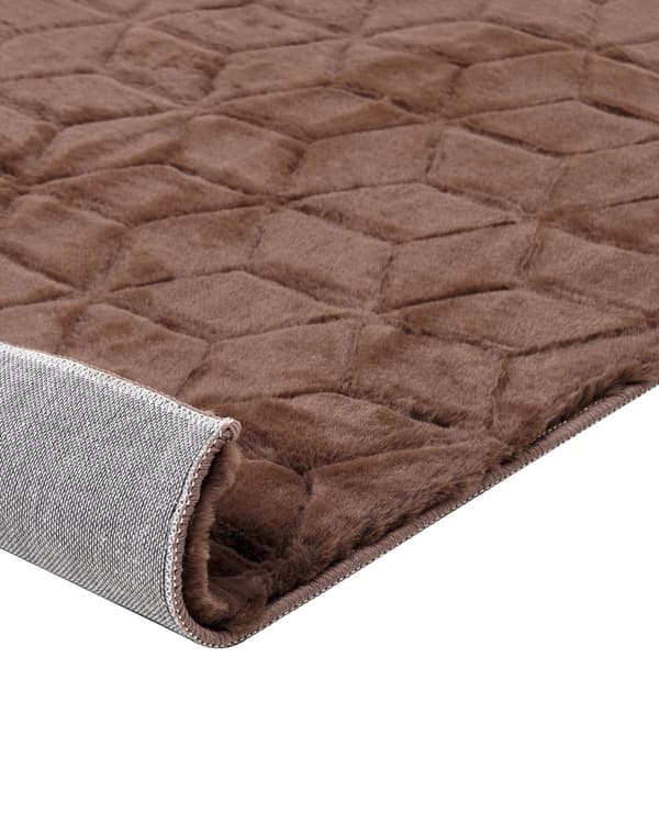 Teppe Brun Imitert kaninpels 160 x 230 cm Shaggy Moderne Stue Soverom Dekorativt