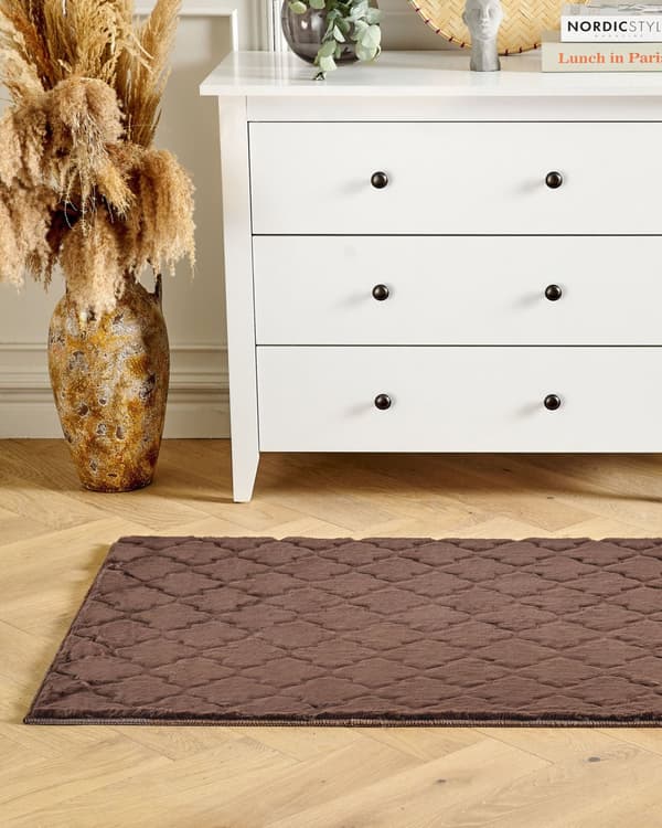 Teppe Brun Fuskepels 80 x 150 cm Shaggy Moderne Stue Soverom Dekorativt