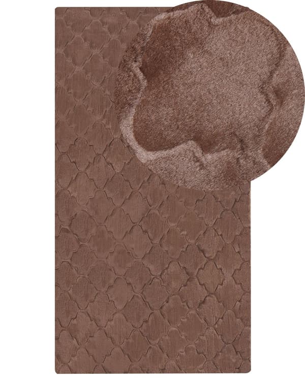 Teppe Brun Fuskepels 80 x 150 cm Shaggy Moderne Stue Soverom Dekorativt