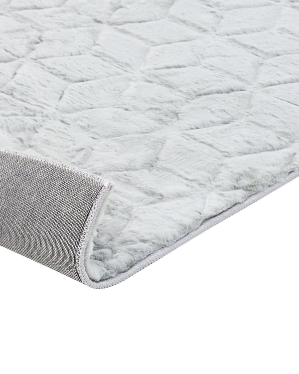 Teppe Lysegrå Imitert kaninpels 160 x 230 cm Shaggy Moderne Stue Soverom Dekorativt