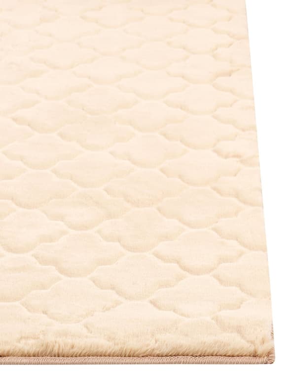 Teppe Beige Fuskepels 160 x 230 cm Shaggy Moderne Stue Soverom Dekorativt