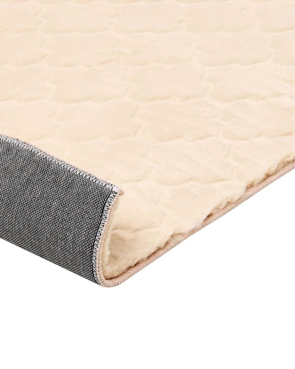 Teppe Beige Fuskepels 160 x 230 cm Shaggy Moderne Stue Soverom Dekorativt