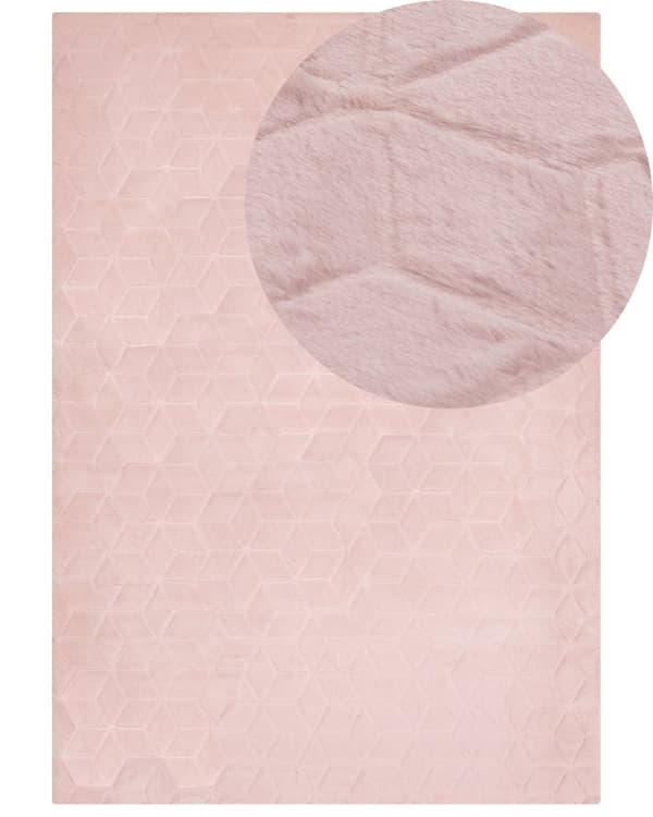 Teppe Rosa Imitert kaninpels 160 x 230 cm Shaggy Moderne Stue Soverom Dekorativt