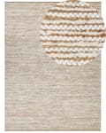 Miniatyrbilde 1 av 7: Teppe Beige Hvit Bomull 300 x 400 cm Håndvevd Vendbart Kort lugg Moderne design Soverom Stue
