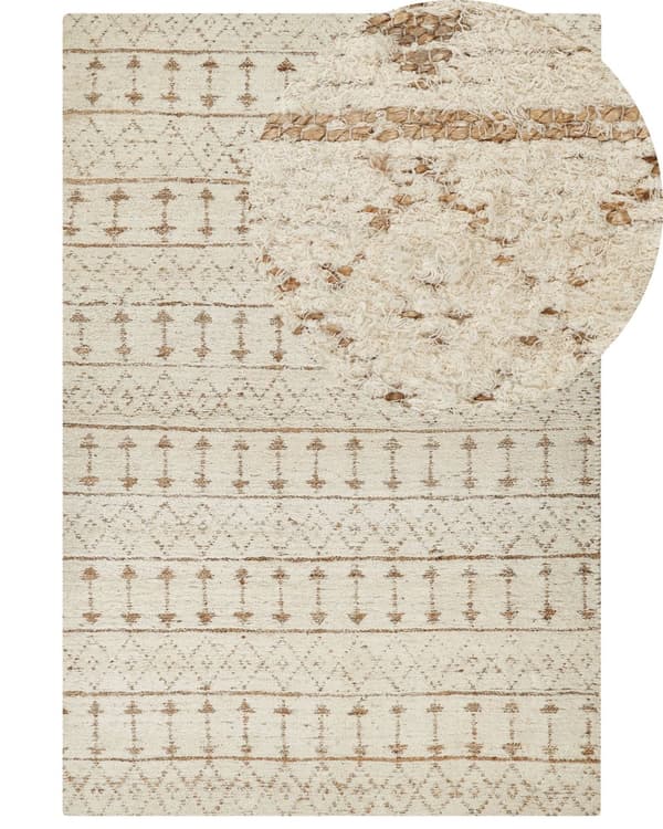Teppe Beige Hamp 200 x 300 cm Håndvevd Vendbart Kort lugg Moderne design Soverom Stue
