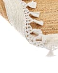 Miniatyrbilde 6 av 7: Teppe Beige Hvit Jute ø 140 cm Bohemsk Rustikk Håndvevd Flettet Naturlig materiale Stue Soverom