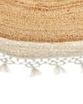 Miniatyrbilde 7 av 7: Teppe Beige Hvit Jute ø 140 cm Bohemsk Rustikk Håndvevd Flettet Naturlig materiale Stue Soverom