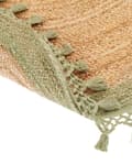 Miniatyrbilde 6 av 7: Teppe Beige Grønn Jute ø 140 cm Bohemsk Rustikk Håndvevd Flettet Naturlig materiale Stue Soverom