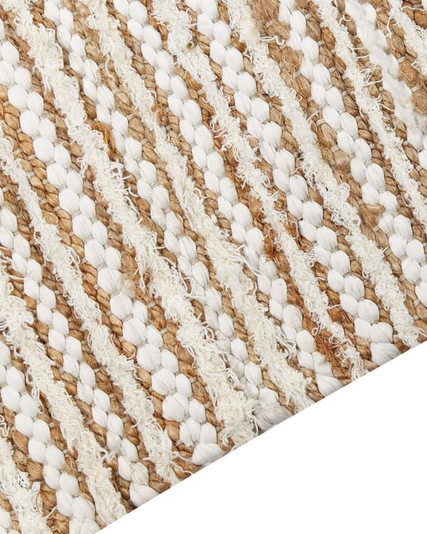 Teppe Beige Hvit Bomull 200 x 300 cm Håndvevd Vendbart Kort lugg Moderne design Soverom Stue