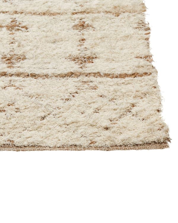 Moderne gulvtæppe Beige 300 x 400 cm Rektangulært håndvævet vendbart tæppe med lav bunke Moderne stue Soveværelse