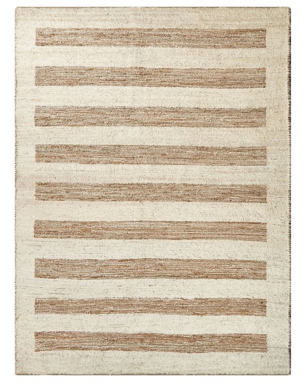 Gulvtæppe Beige jute og bomuld 300 x 400 cm Cut Shuttle Paddle Håndvævet Gulv