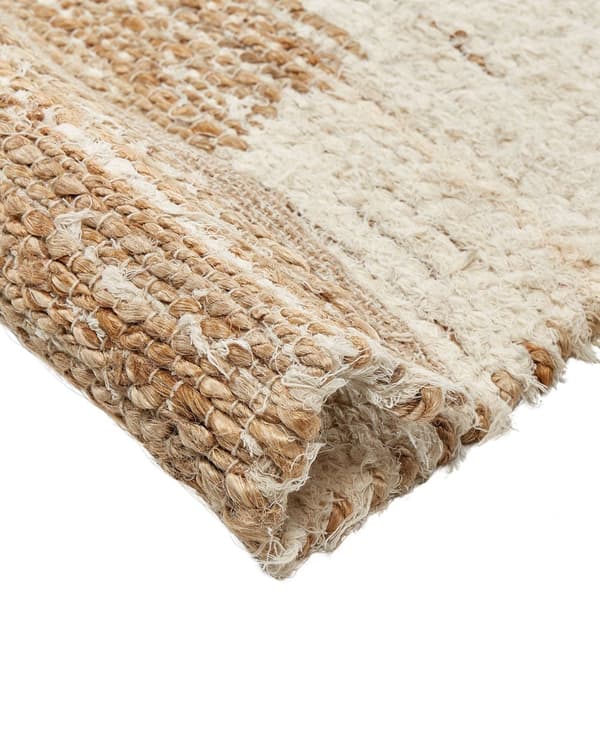 Gulvtæppe Beige jute og bomuld 300 x 400 cm Cut Shuttle Paddle Håndvævet Gulv