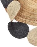 Miniatyrbilde 7 av 7: Teppe Svart Jute ø 140 cm Rund form Håndlaget Dekorativt Landlig stil Stue Soverom