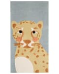 Miniatyrbilde 1 av 6: Teppe Gul Grå Bomull 80 x 150 cm Leopardmotiv Antiskli Lav lugg Barnerom Dekorativt