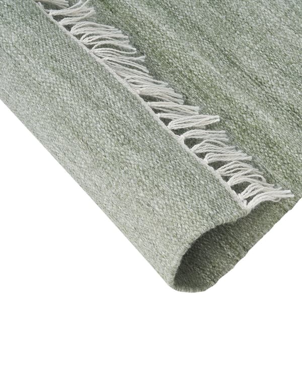 Matta Ljusgrön Återvunnen PET 80 x 150 cm Inomhus Utomhus med Fransar Uteplats Vardagsrum