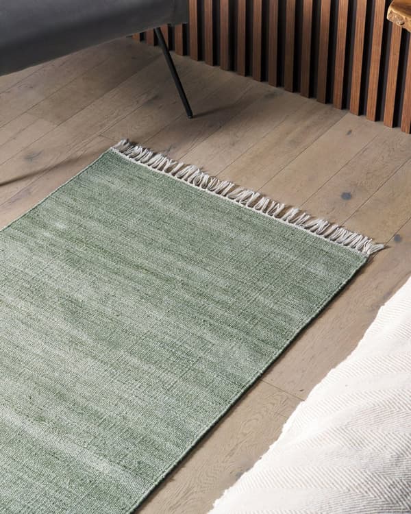 Matta Ljusgrön Återvunnen PET 80 x 150 cm Inomhus Utomhus med Fransar Uteplats Vardagsrum