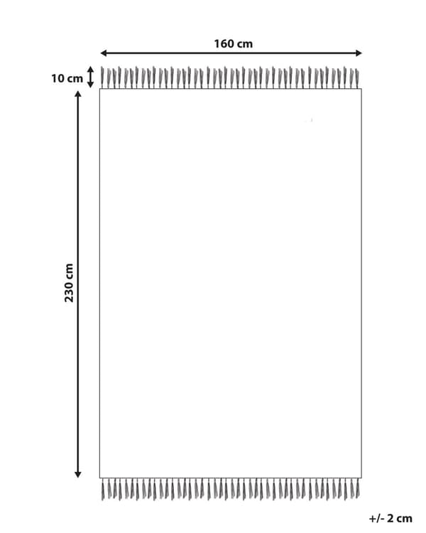 Matta Ljusblå Återvunnen PET 160 x 230 cm Inomhus Utomhus med Fransar Uteplats Vardagsrum