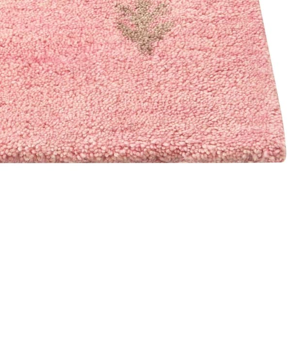 Ull gulvteppe rosa 160 x 230 cm Gabbeh håndtuftet westernmotiv rustikk moderne design