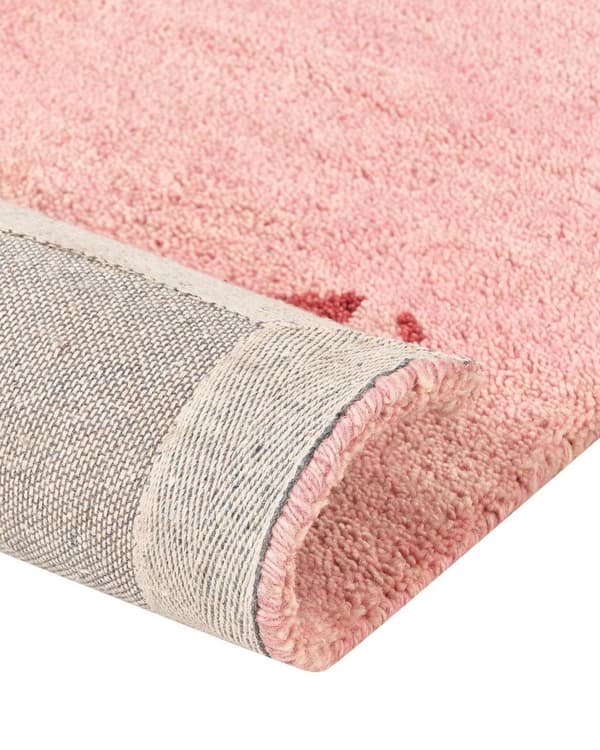 Ull gulvteppe rosa 160 x 230 cm Gabbeh håndtuftet westernmotiv rustikk moderne design