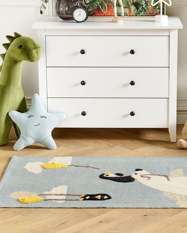 Teppe Flerfarget Bomull 80 x 150 cm Løpebånd med lav luv Teppe Lekerom til barn