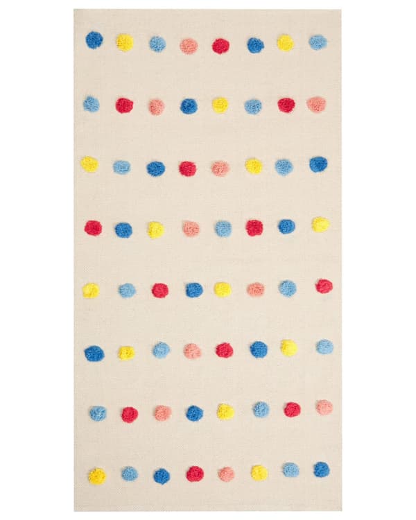 Gulvteppe Flerfarget Bomull 80 x 150 cm Teppe med lav luv for lekerom for barn