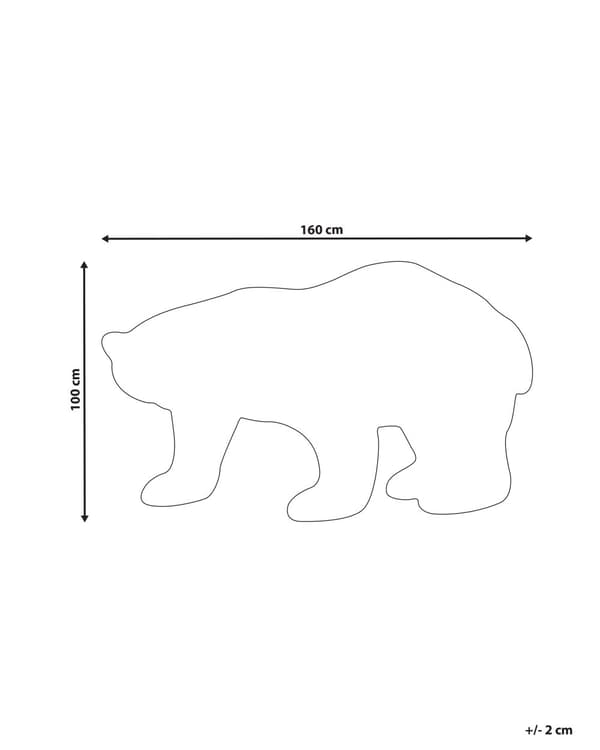 Matto valkoinen 100 x 160 cm villa puuvilla eläinkuvio jääkarhukuvio lastenhuoneen moderni