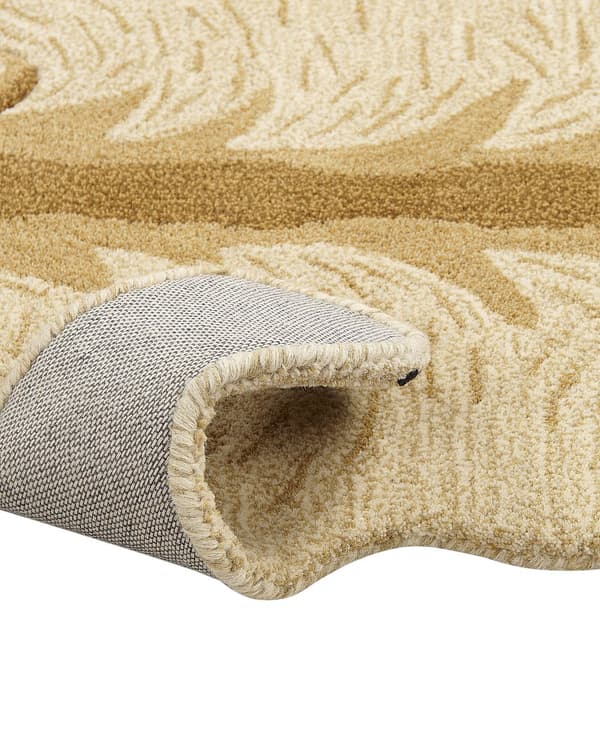 Barnmatta Beige Ull Bomullsbaksida 100 x 160 cm Handtuftad Lekrumsmatta Djur Vargtryck Barnrum Sovrum