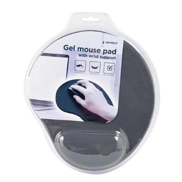 Musmatta - Gembird - MP-GEL-GR - Gel med handledsstöd - Halkfri bas - Grå
