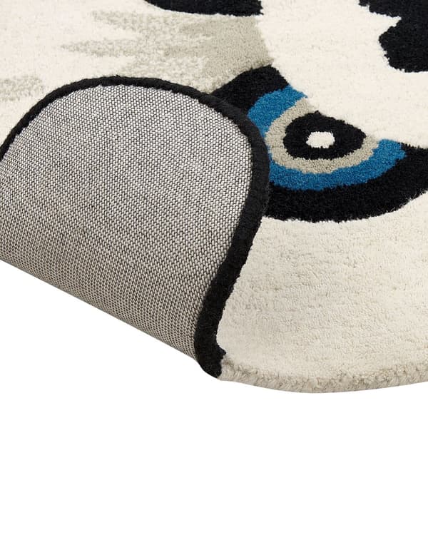 Teppe til barnerommet Svart Hvit Ull Bomull 100 x 160 cm Dyremotiv Panda Håndtuftet Lekerom Soverom Til barn