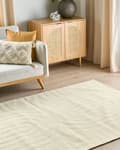 Miniatyrbilde 2 av 6: Teppe Beige Ull 160 x 230 cm Stripete mønster Ensfarget Moderne Minimalistisk Gulvteppe Stue