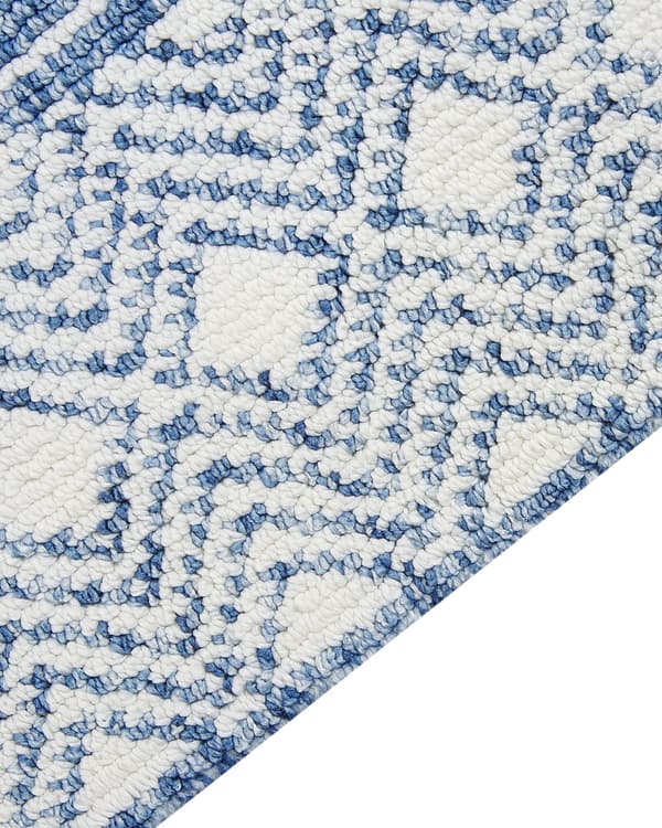 Teppe Blå Hvit Polyester 160 x 230 cm Geometrisk mønster Moderne Gulvteppe Stue