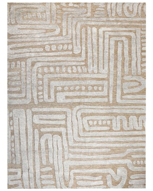 Teppe Beige Grå Polyester 300 x 400 cm Geometrisk mønster Moderne Gulvteppe Stue