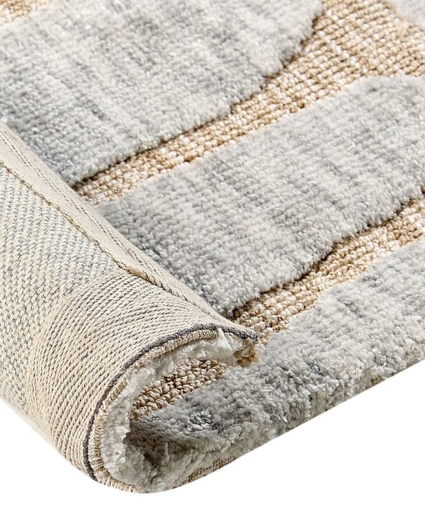 Matta Beige Polyester 160 x 230 cm Geometriskt Mönster Enfärgad Modern Minimalistisk Vardagsrumsmatta