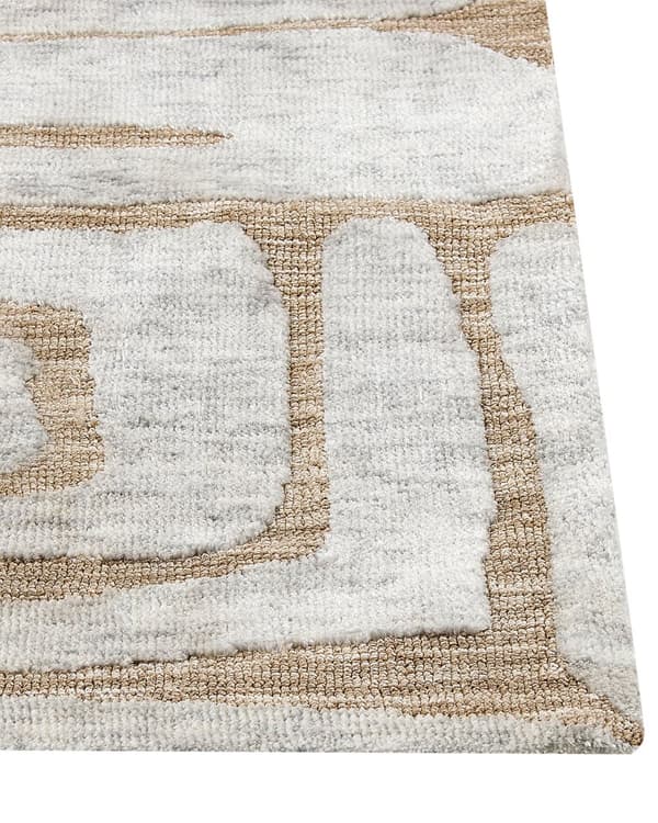 Matta Beige Polyester 160 x 230 cm Geometriskt Mönster Enfärgad Modern Minimalistisk Vardagsrumsmatta