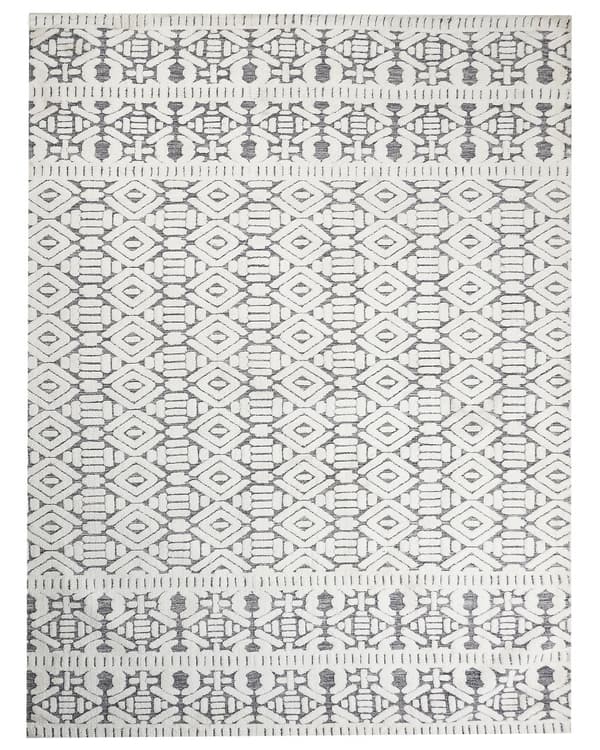 Matto valkoinen/harmaa polyesteri puuvilla 300 x 400 cm moderni tyyli