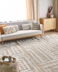 Pikkukuva 2 / 6: Matto beige polyesteri 300 x 400 cm geometrinen kuvio yksivärinen moderni minimalistinen tyyli