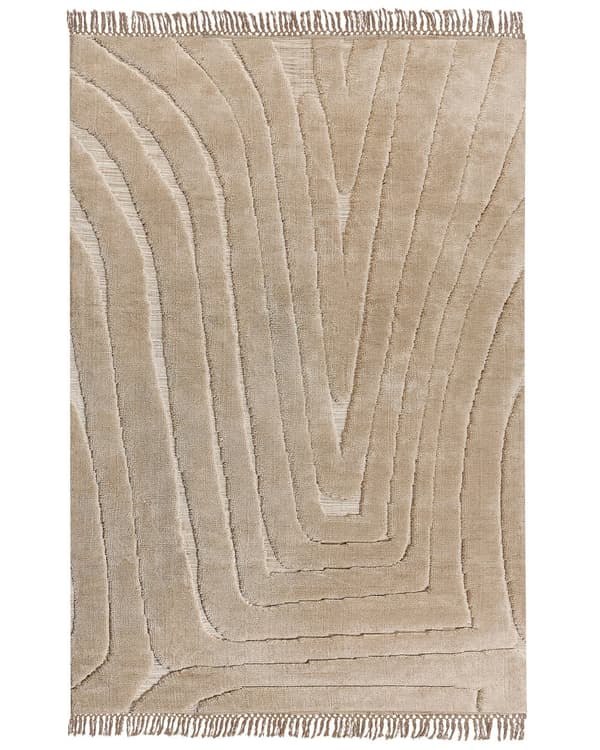 Matto beige polyesteri puuvilla 200 x 300 cm koristehapsut moderni klassinen tyyli