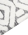 Miniatyrbild 4 av 6: Matta Vit och Grå Polyester med Bomullsbaksida 200 x 300 cm Dekorativ Golvmatta Modern Design Vardagsrum Sovrum