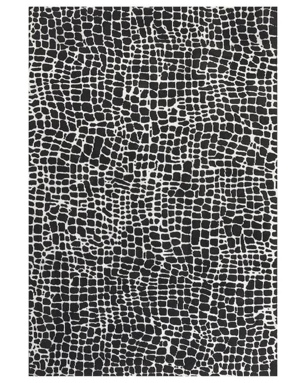Gulvtæppe Hvid Sort Polyester 200 x 300 cm Tuftet Moderne Design Luv Tæppe til Gulvet til Værelse Indretning Lyddæmpende
