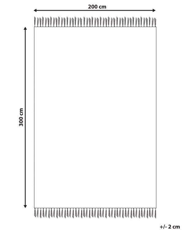 Matto beige 200 x 300 cm juutti puuvilla luonnollinen punottu käsintehty raitakuvio boho
