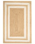 Pikkukuva 4 / 7: Matto beige 160 x 230 cm juutti luonnollinen punottu käsin raitakuvio boho