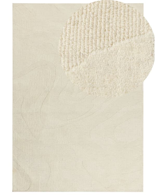 Teppe Beige Ull 200 x 300 cm Abstrakt mønster Motiv Stue Soverom Moderne Design