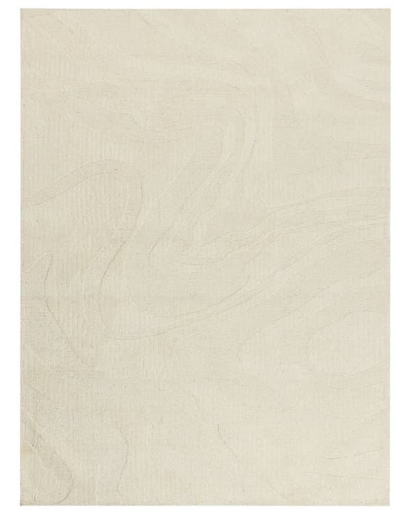 Teppe Beige Ull 300 x 400 cm Abstrakt mønster Motiv Stue Soverom Moderne Design